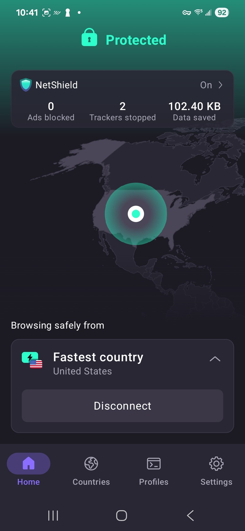 Proton VPN's Android client.
