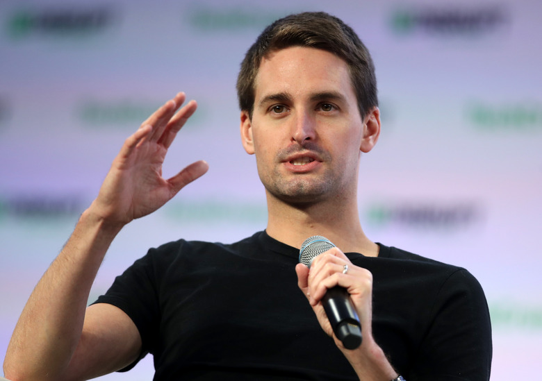 SAN FRANCISCO, CALIFORNIA - OCTOBER 04: Snap Inc. co-founder and CEO Evan Spiegel speaks during the Disrupt SF 2019 conference at Moscone Center on October 04, 2019 in San Francisco, California. TechCrunch Disrupt puts the spotlight on revolutionary startups and innovators. The three-day conference features interviews with industry leading entrepreneurs, investors and hackers. TechCrunch Disrupt SF runs through October 4.  (Photo by Justin Sullivan/Getty Images)