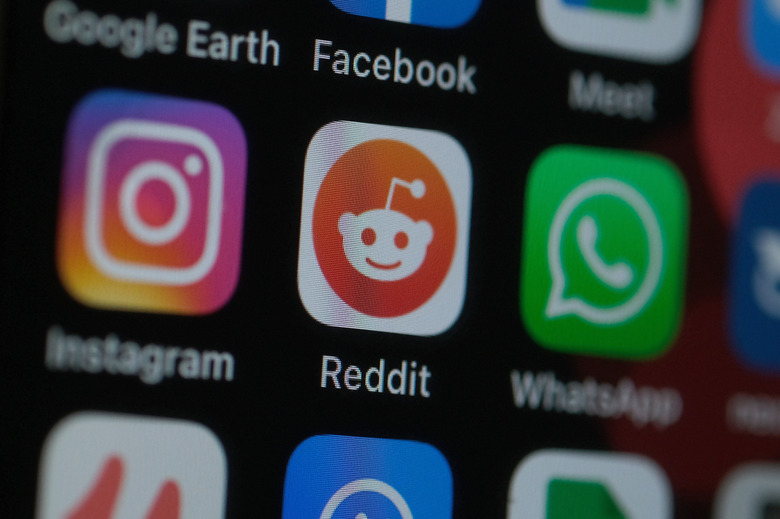 KATWIJK, NETHERLANDS - JANUARY 29: In this photo illustration, the logo of Reddit, a social news aggregation is pictured along with other apps, including Instagram and WhatsApp on a smartphone on January 29, 2021 in Katwijk, Netherlands.  (Photo by Yuriko Nakao/Getty Images)