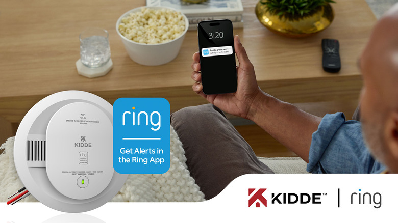 Promotional image of Ring / Kidde's smart connected smoke alarm.