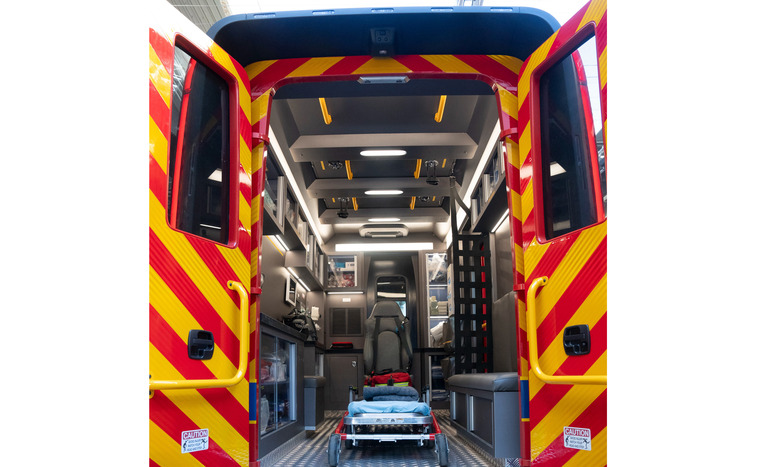 Among other modifications, it has rear double doors instead of a roll-up one.