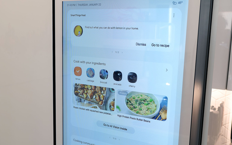 Samsung also uses AI to suggest recipes based on ingredients you already have in the fridge. You can even specific things like food preferences and dietary restrictions.