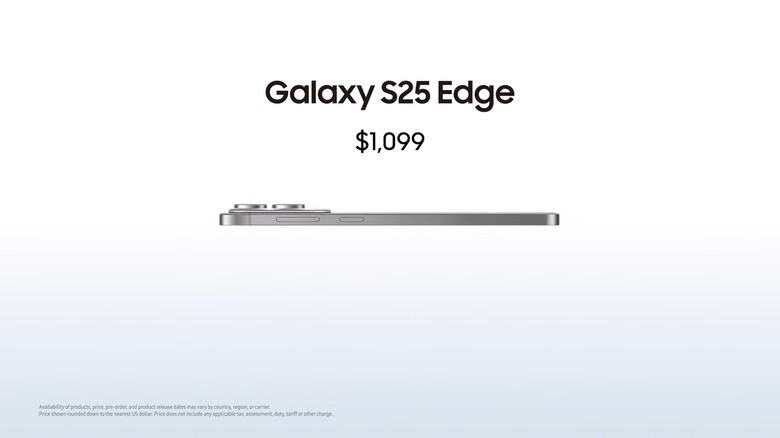 The S25 Edge costs $1,099 in the US.