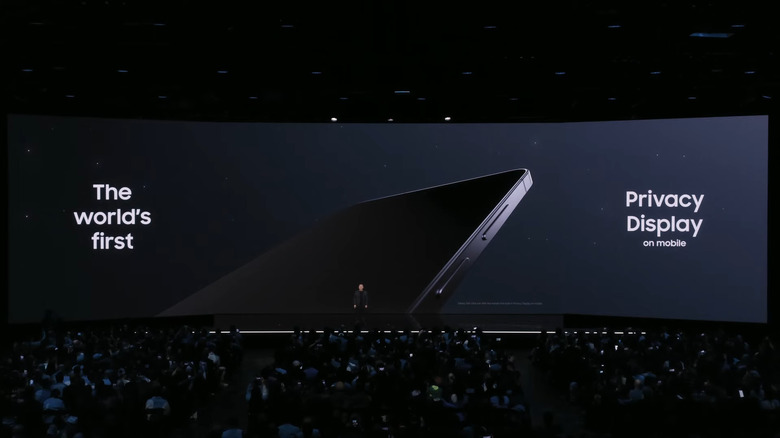 We'll get a look at Samsung's built-in privacy display today.