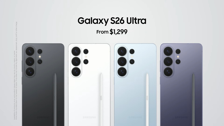 Samsung S26 Ultra will come in four colors.