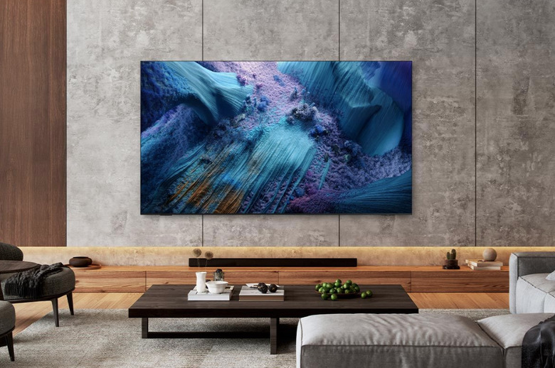 A TV in a fancy living room.