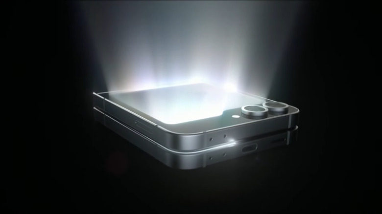 Galaxy Z Flip 6 opens vertically, like an older flip phone.