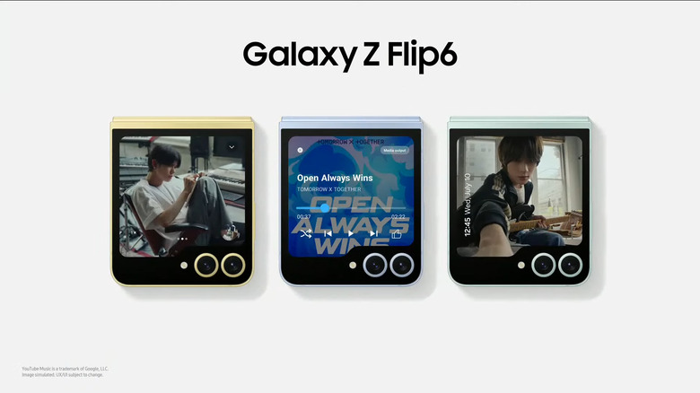Galaxy Z Flip 6 in three colors