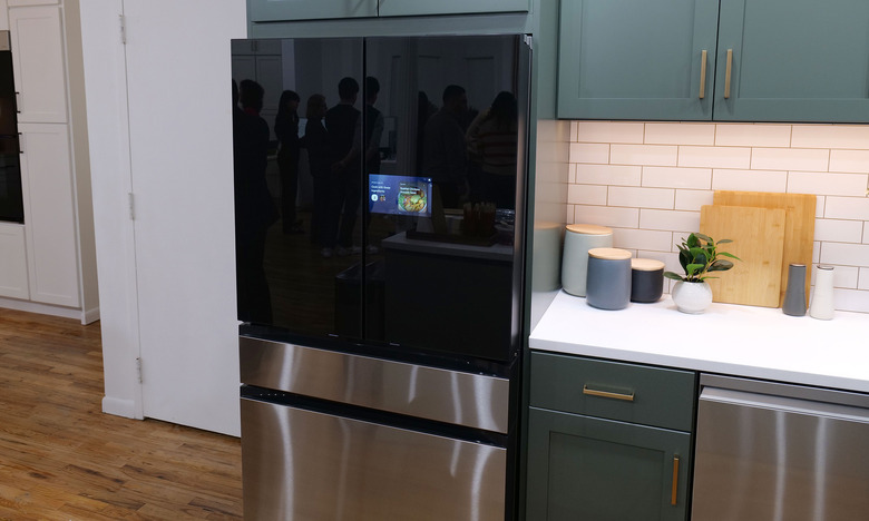 Samsung's smaller 9-inch display blends in much better for anyone averse to big screens in their kitchen. 