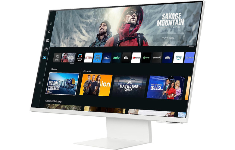 The screen of a Samsung monitor showing a smart TV interface.