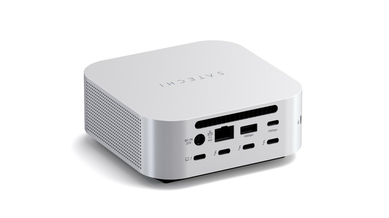 The back of a Satechi CubeDock displaying multiple types of ports.