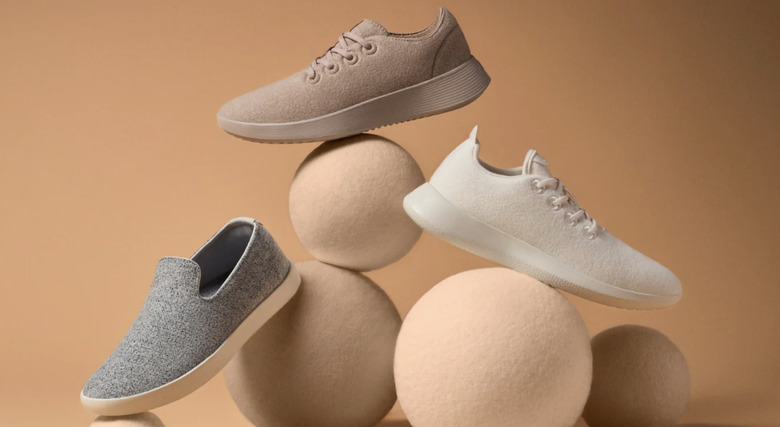 Some shoes and beige blobs.