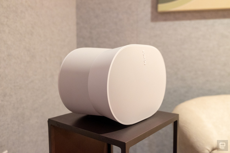 The new Sonos Era 300 speaker, the company's first to play back music in the Dolby Atmos format.