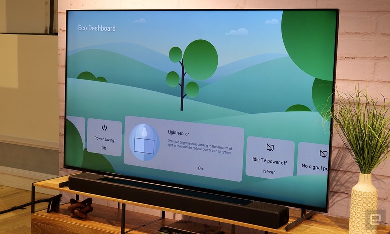 The new Eco dashboard in Sony's 2023 Bravia XR TVs makes it easy to turn on and adjust power-saving settings like brightness, idle power-off times and more.