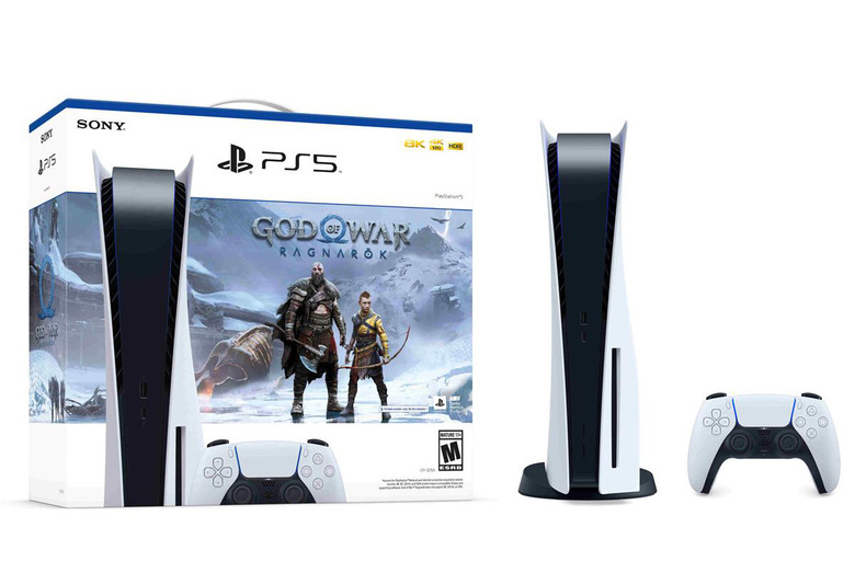 A product photo for the Sony PS5 God of War: Ragnarok bundle.