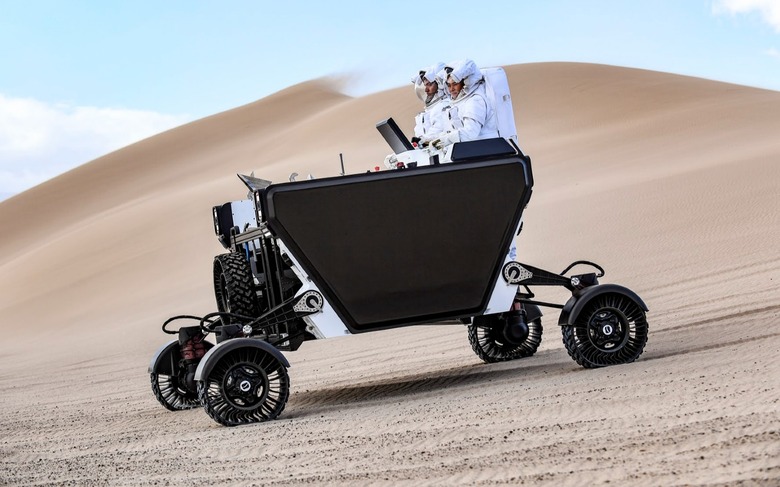 The Astrolab Flex is a modular rover that can carry two astronauts across the surface of the Moon. 