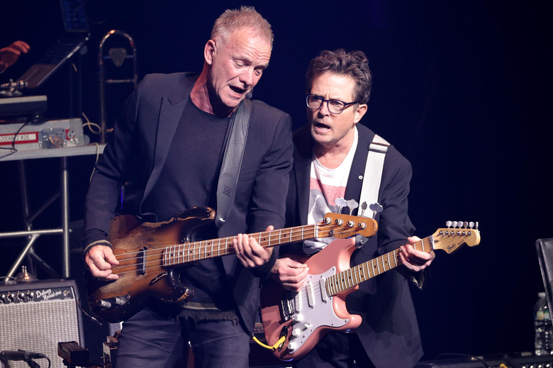Michael J. Fox (right) with Sting.