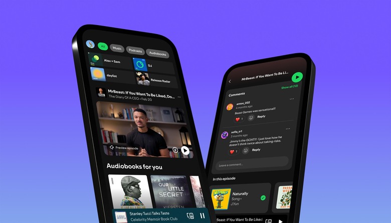 Spotify adds new features for podcasts to its app.