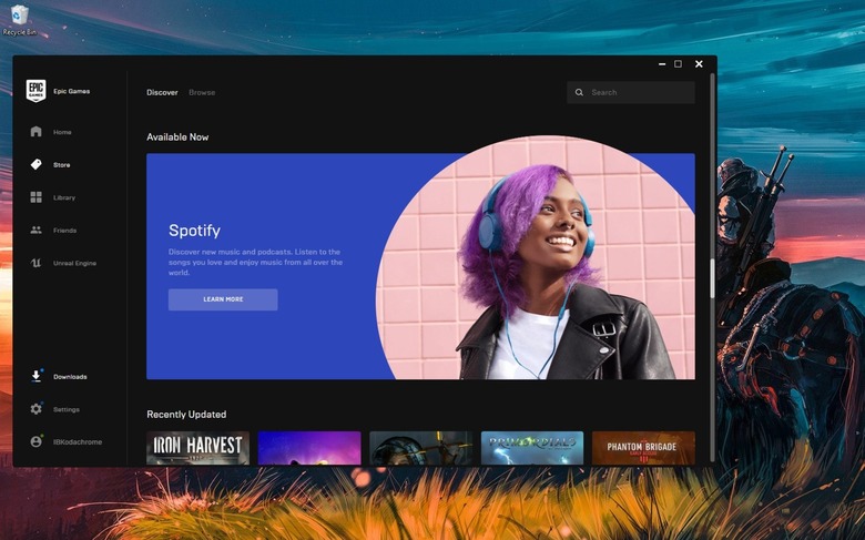 Spotify Epic Games Store