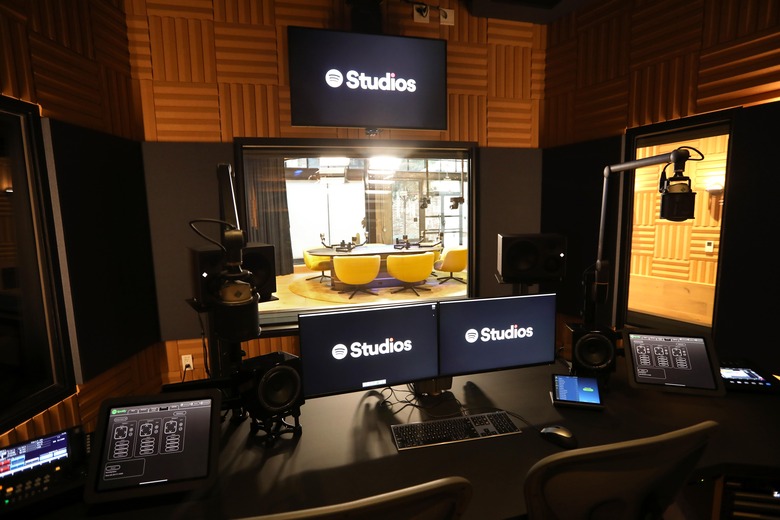 A control room at Spotify's 