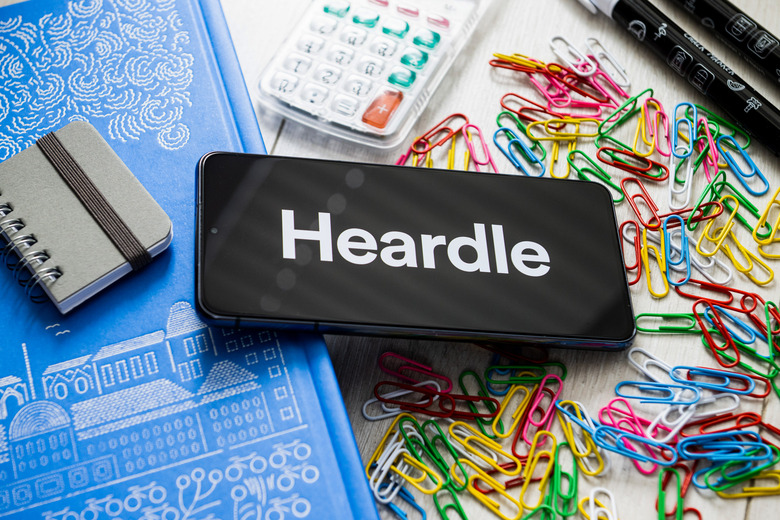 POLAND - 2023/03/07: In this photo illustration a Heardle logo seen displayed on a smartphone. (Photo Illustration by Mateusz Slodkowski/SOPA Images/LightRocket via Getty Images)