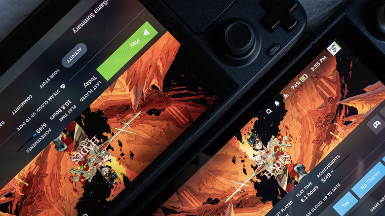 The Steam Deck LCD (on the right) can't match the vibrancy or brightness of the OLED model.