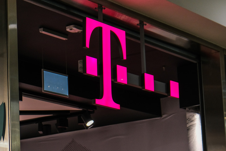 KRAKOW, POLAND - 2020/12/09: A T mobile logo is seen inside a shopping mall. (Photo by Omar Marques/SOPA Images/LightRocket via Getty Images)