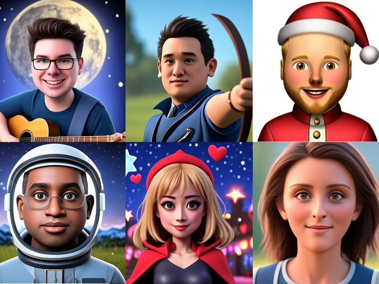 A composite of six illustrations, each featuring one Engadget staff member. 