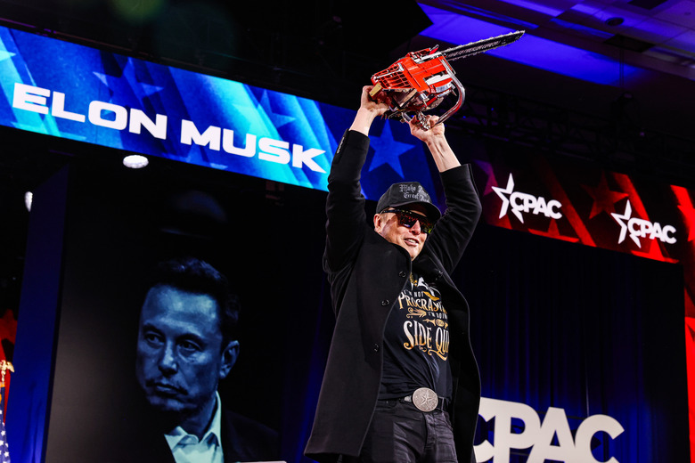 Elon Musk at the Conservative Political Action Conference (CPAC) at the National Harbor in Oxon Hill, MD on February 20, 2025.