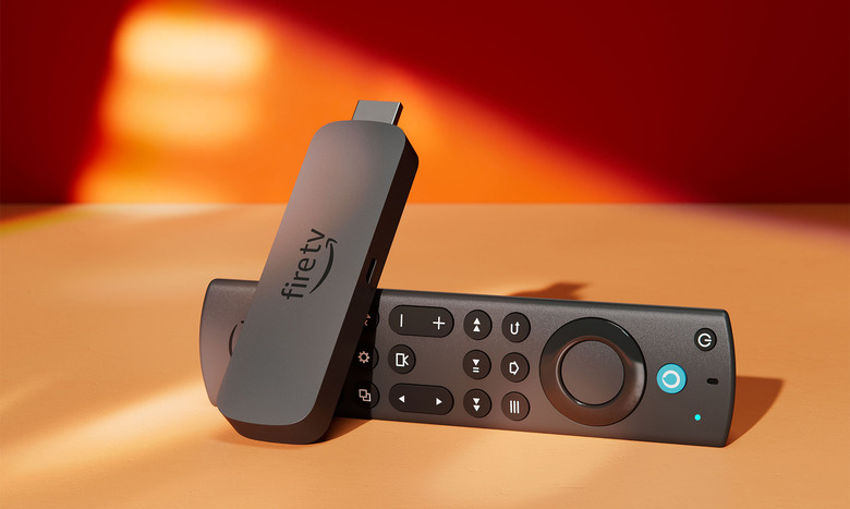 The Amazon Fire TV Stick 4K Max sits on a 