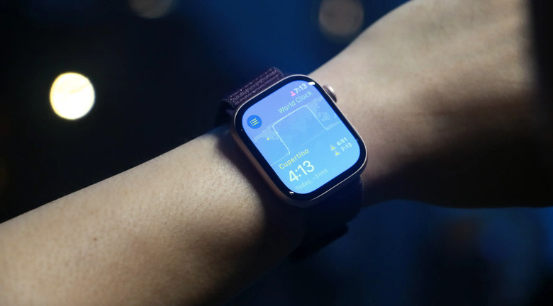 A wrist with a watch.