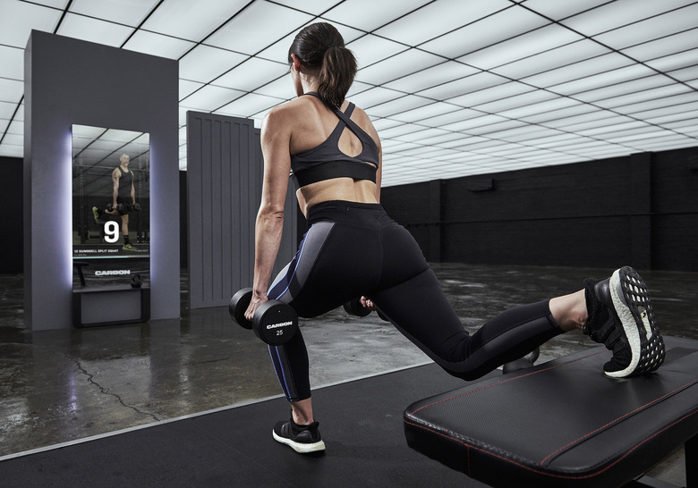 The Carbon mirror lets you see your form during guided workouts