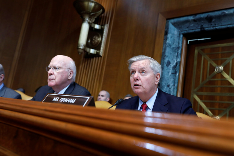 Subcommittee chairman Senator Lindsay Graham (R-SC) speaks during a hearing of the Senate Appropriations State, Foreign Operations and Related Programs Subcommittee on Capitol Hill in  Washington March 7, 2017.  REUTERS/Aaron P. Bernstein