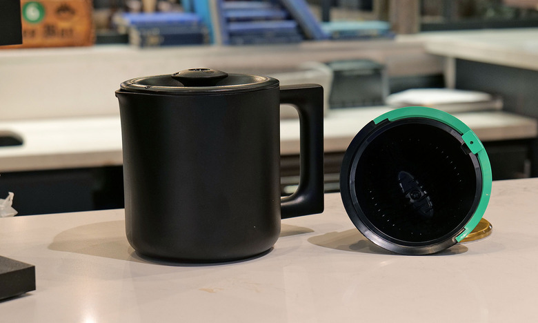 The Aiden's carafe is double-walled as Fellow wanted to avoid a built-in hotplate which could potentially scorch your coffee.