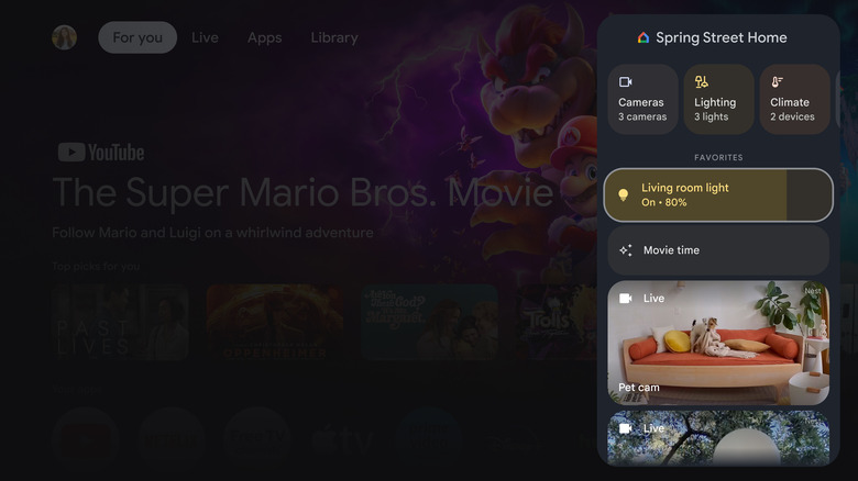 Here's a sample of what the Google TV Streamer's new smart home control panel looks like.