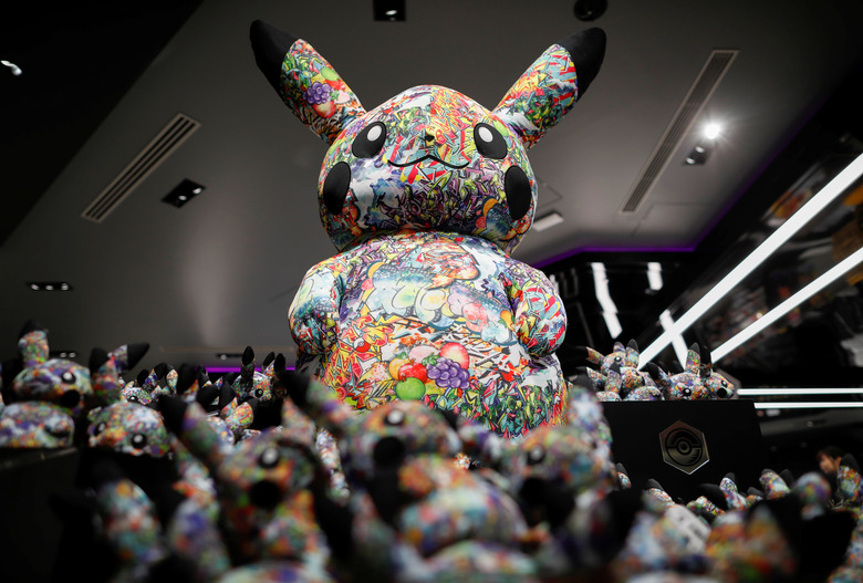 Limited graffiti version Pikachu are displayed at Pokemon Center Shibuya at at SHIBUYA PARCO, a department store and shopping mall complex, during a press preview in Tokyo, Japan November 19, 2019.  REUTERS/Issei Kato