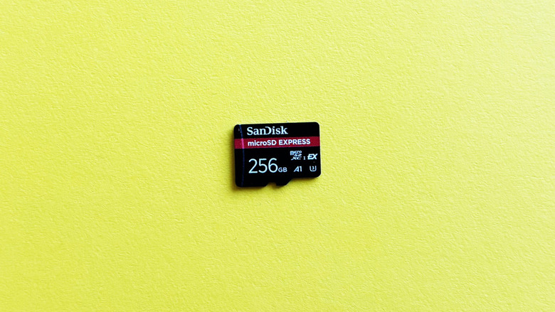 SanDisk's microSD Express card is one of the (very) few options you can actually buy today.