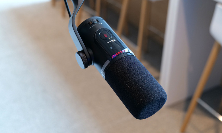 The HyperX FlipCast 2 microphone features support for both USB and XLR cables along with a touch-based mute button and an onboard display for monitoring audio levels. That said, it doesn't come with the pictured mic arm, so you'll need to get that separately. 