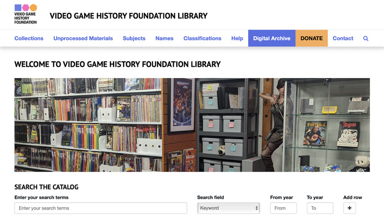 Screenshot of the Video Game History Foundation digital library