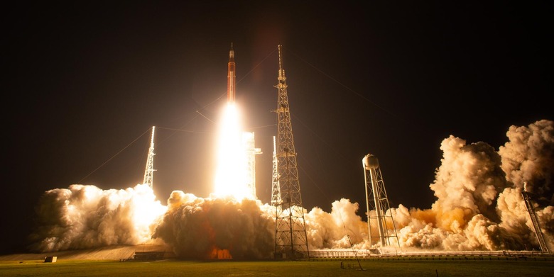NASA's SLS rocket carrying the Orion spacecraft.