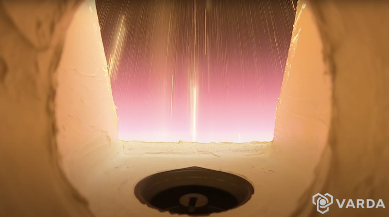 A screenshot from the first person POV footage captured during the W-1 capsule's reentry