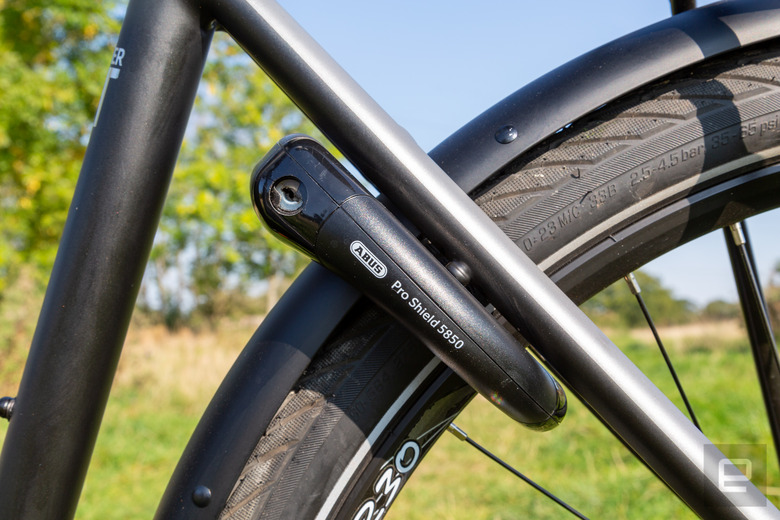 A functional if unimaginative lock for keeping your bike secure.