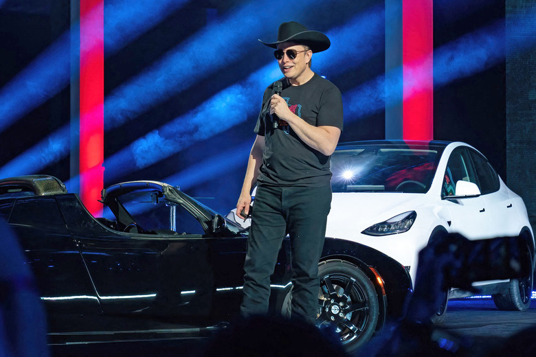 CEO of Tesla Motors Elon Musk speaks at the Tesla Giga Texas manufacturing 