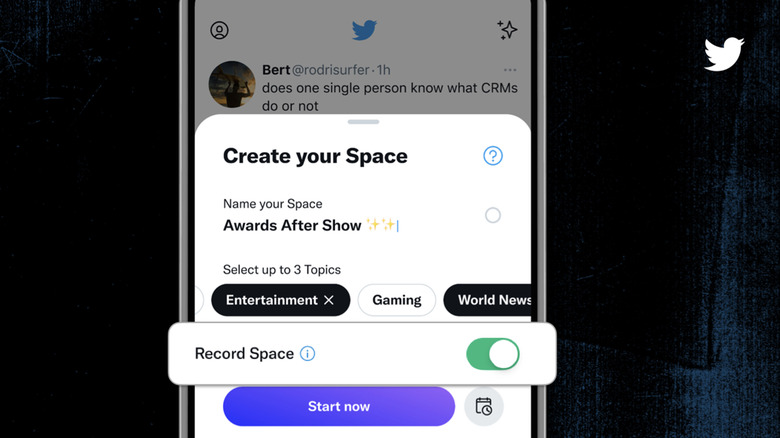 twitter will allow users to record and replay conversations in Spaces.