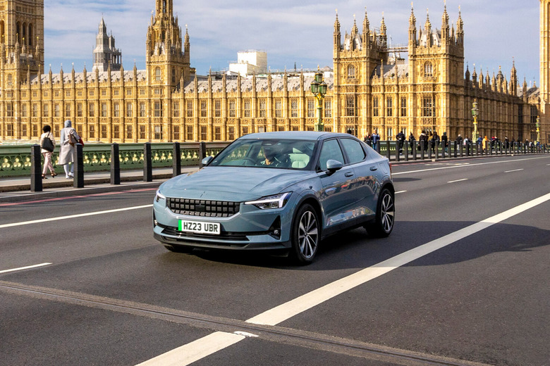 Polestar 2 EV in London for Uber rental through Hertz