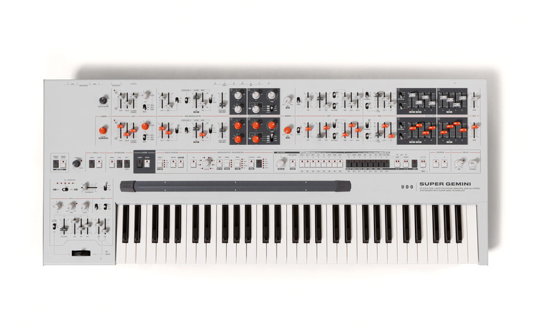 An image of the UDO Super Gemini synthesizer.