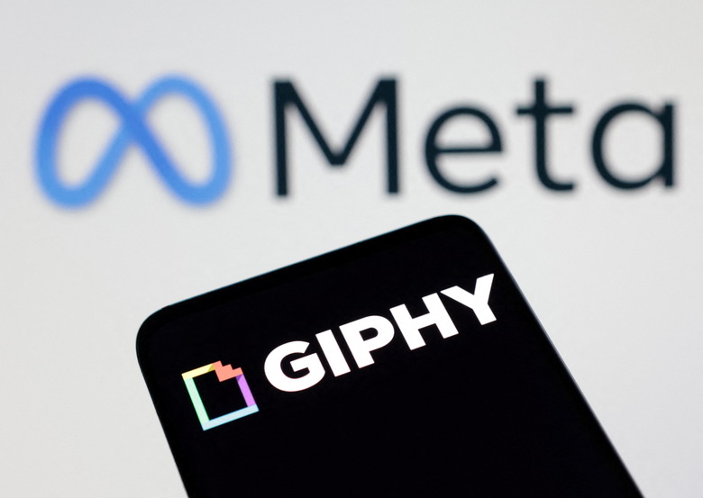 Meta and Giphy logos are seen in this illustration taken June 16, 2022. REUTERS/Dado Ruvic/Illustration