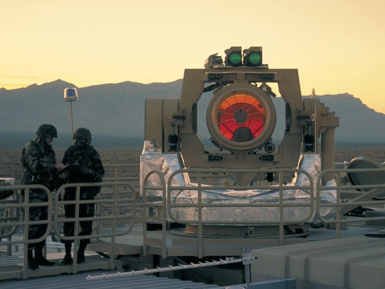 US Army Tactical High Energy Laser/Advanced Concept Technology Demonstrator (THEL/ACTD) laser beam director at White Sands Missile Range, New Mexico, photo