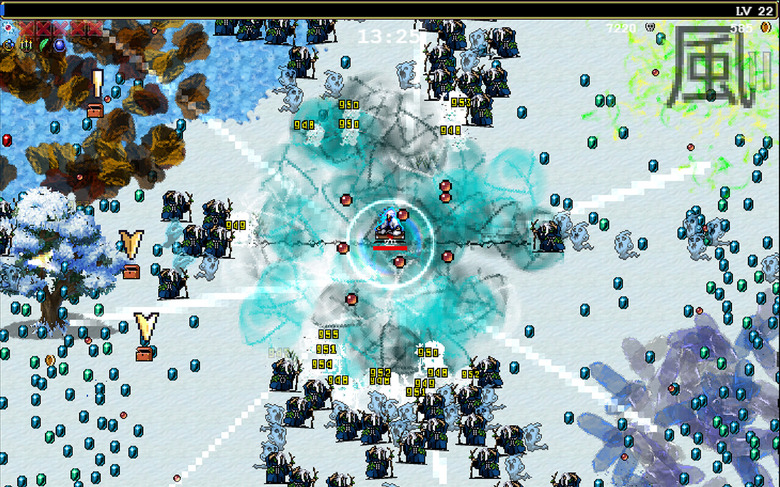 Gameplay still from the new DLC 'Vampire Survivors: Legacy of Moonspell'