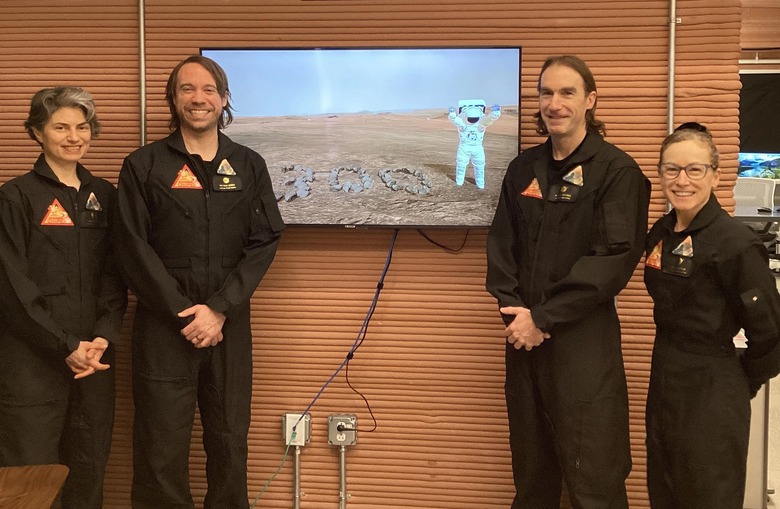 CHAPEA Mission 1 crew members Kelly Haston, Anca Selariu, Ross Brockwell and Nathan Jones 